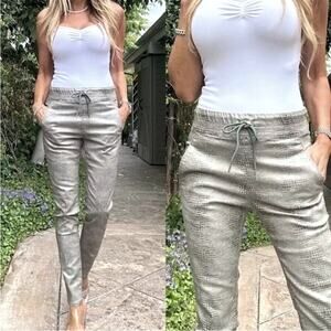 NWOT FLOG Shely Original Pant Silver Snakeskin Print Cotton Drawstring 27